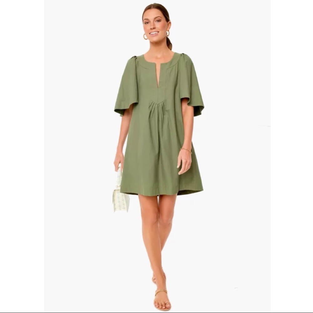 Tuckernuck Sage Green Finley Flutter Sleeve Dress, XS